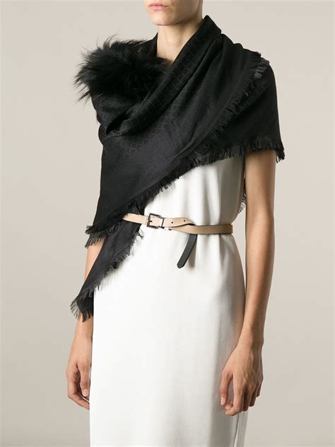 gucci fox fur shawl|net a porter gucci scarves.